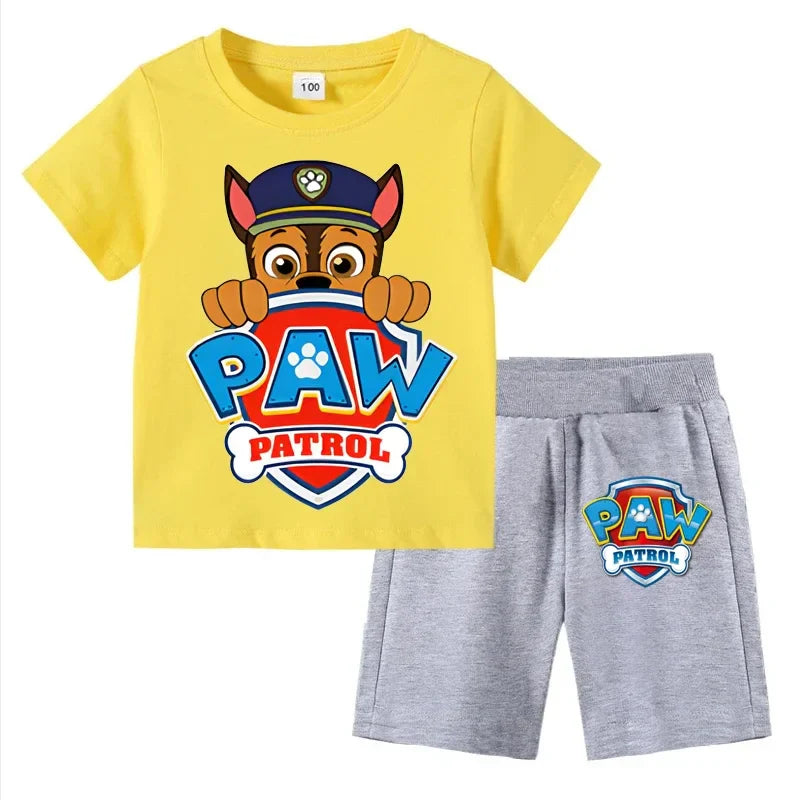 Kids Set Boys Short Sleeve T-Shirt Top+Shorts 2-Piece Outfits Boys Cartoon Suit 3-8Years Children Clothes For Summer
