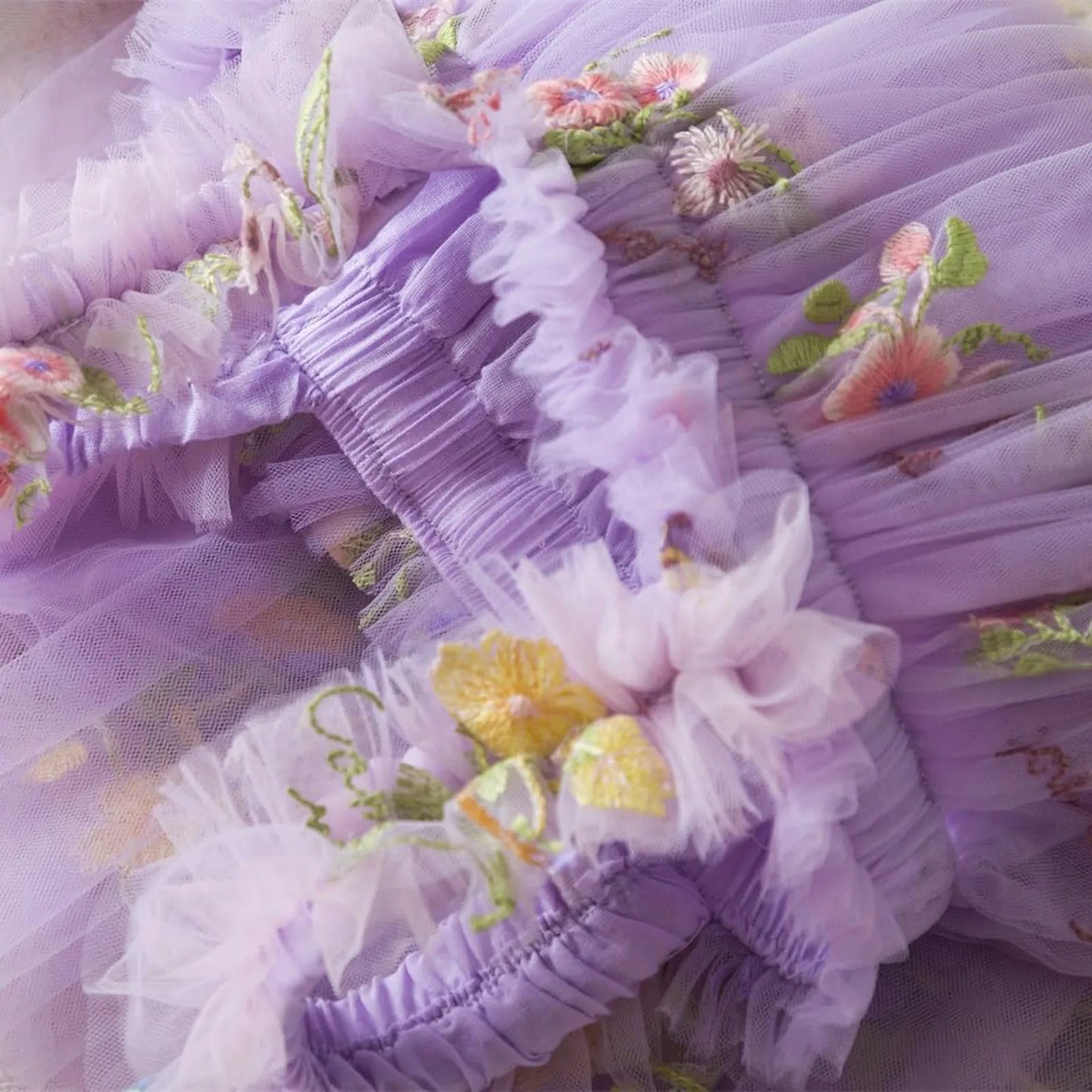 Outdoor Summer Cute Princess Dress Toddler Baby Girls Embroidery Flower Suspender Mesh Dresses Birthday Party Princess Dresses