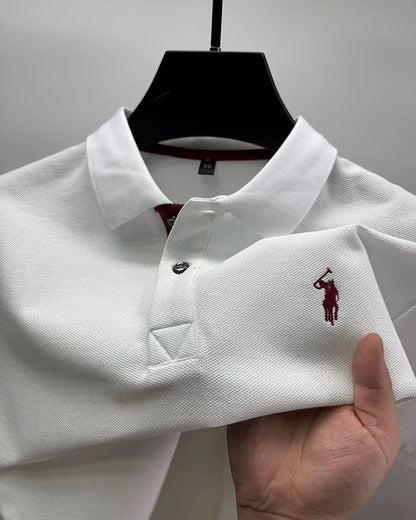 100% pure cotton high-end brand men's short sleeve polo shirt comfort lightweight summer casual T-shirt youthful fashionable top