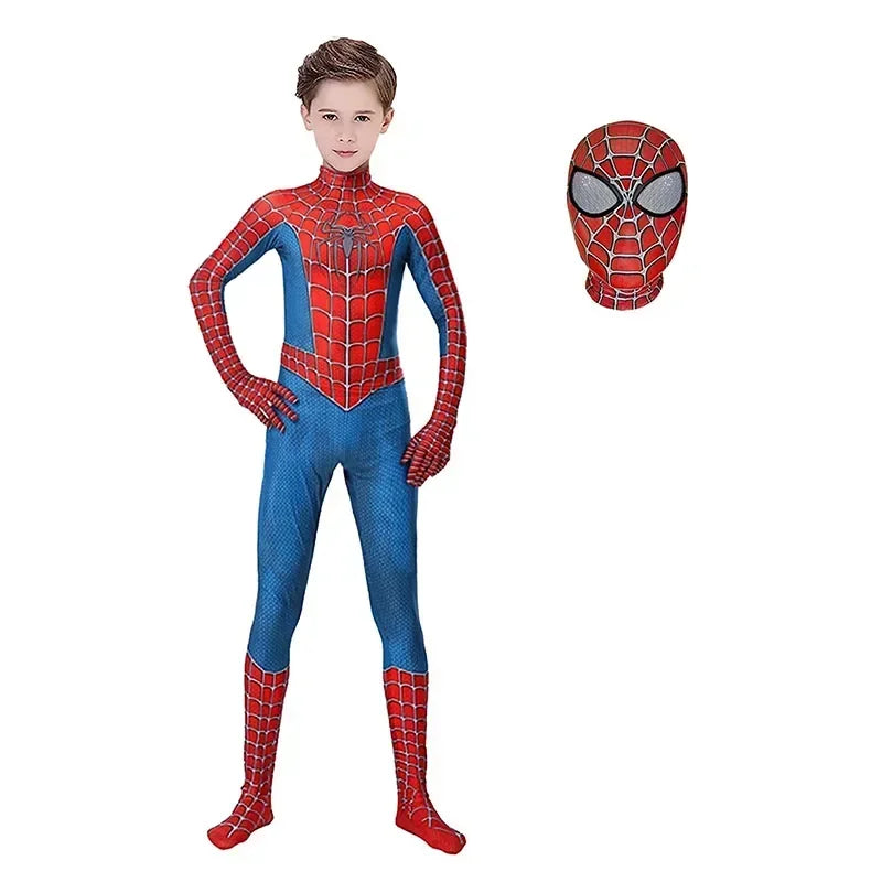 In Stock Superhero Spiderman Costume Set 3D Style Halloween Cosplay Bodysuit Jumpsuit Spider-Man Cosplay Bodysuit