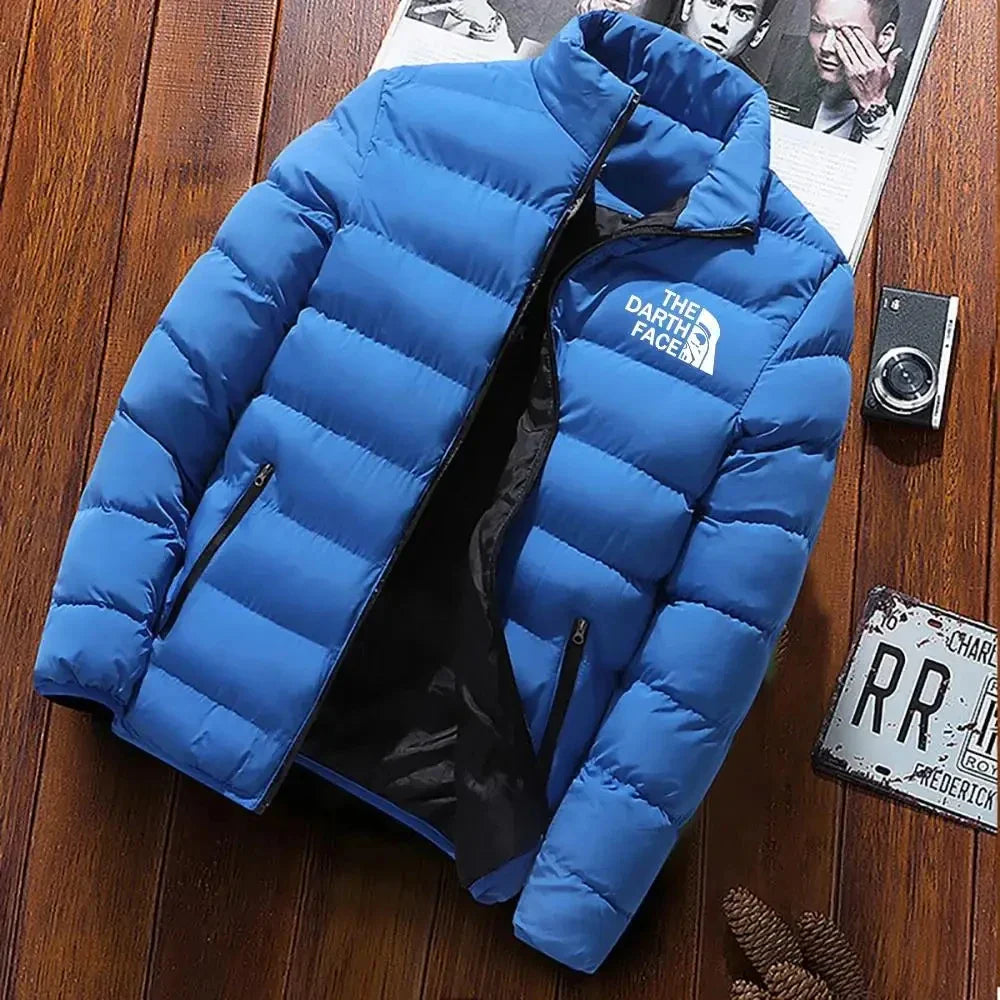 Men's Cotton Jacket Sports Bicycle Printed Street Warm Business Casual Top