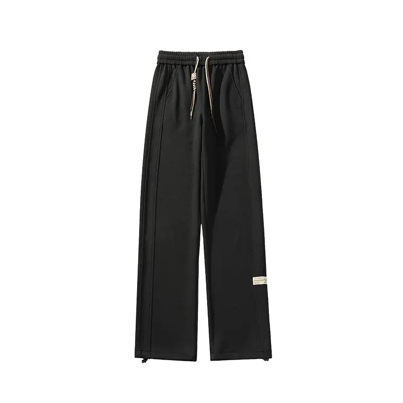 High-street cool pineapple plaid straight-leg wide-leg pants for men, casual outdoor party loose floor-length pants
