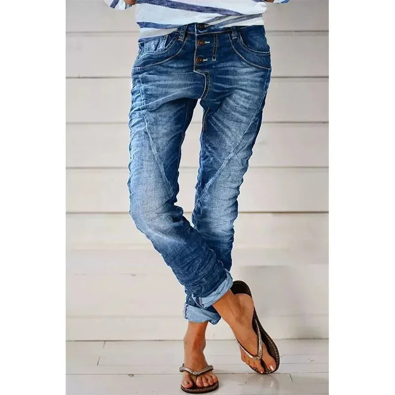 Vintage Elastic Waist Long Flare Pants