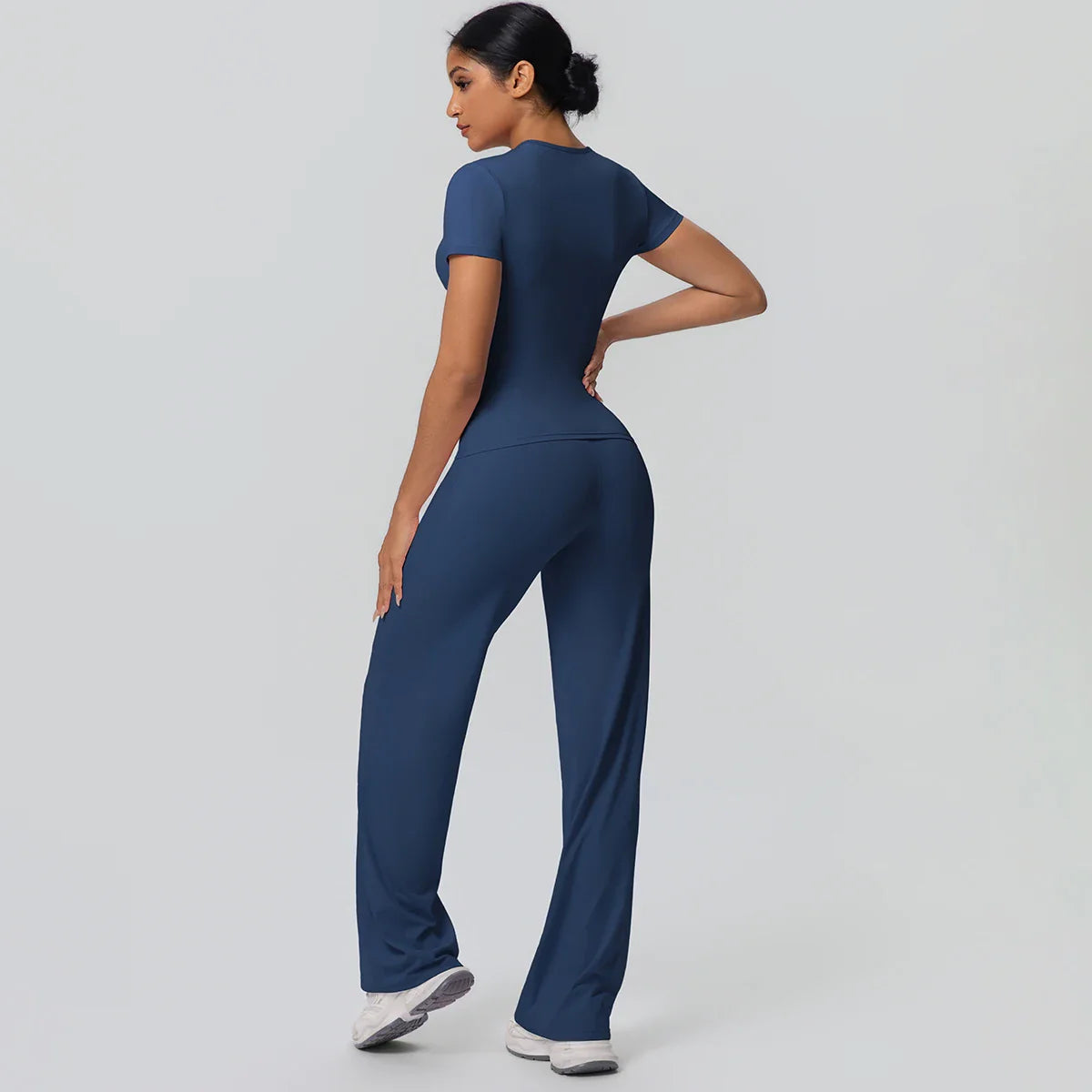 Fitness Sports Workout Yoga Set for Women Naked Feel Slim Casual Workout Top T-Shirt Quick Drying Push Up Running Pants Yoga Set