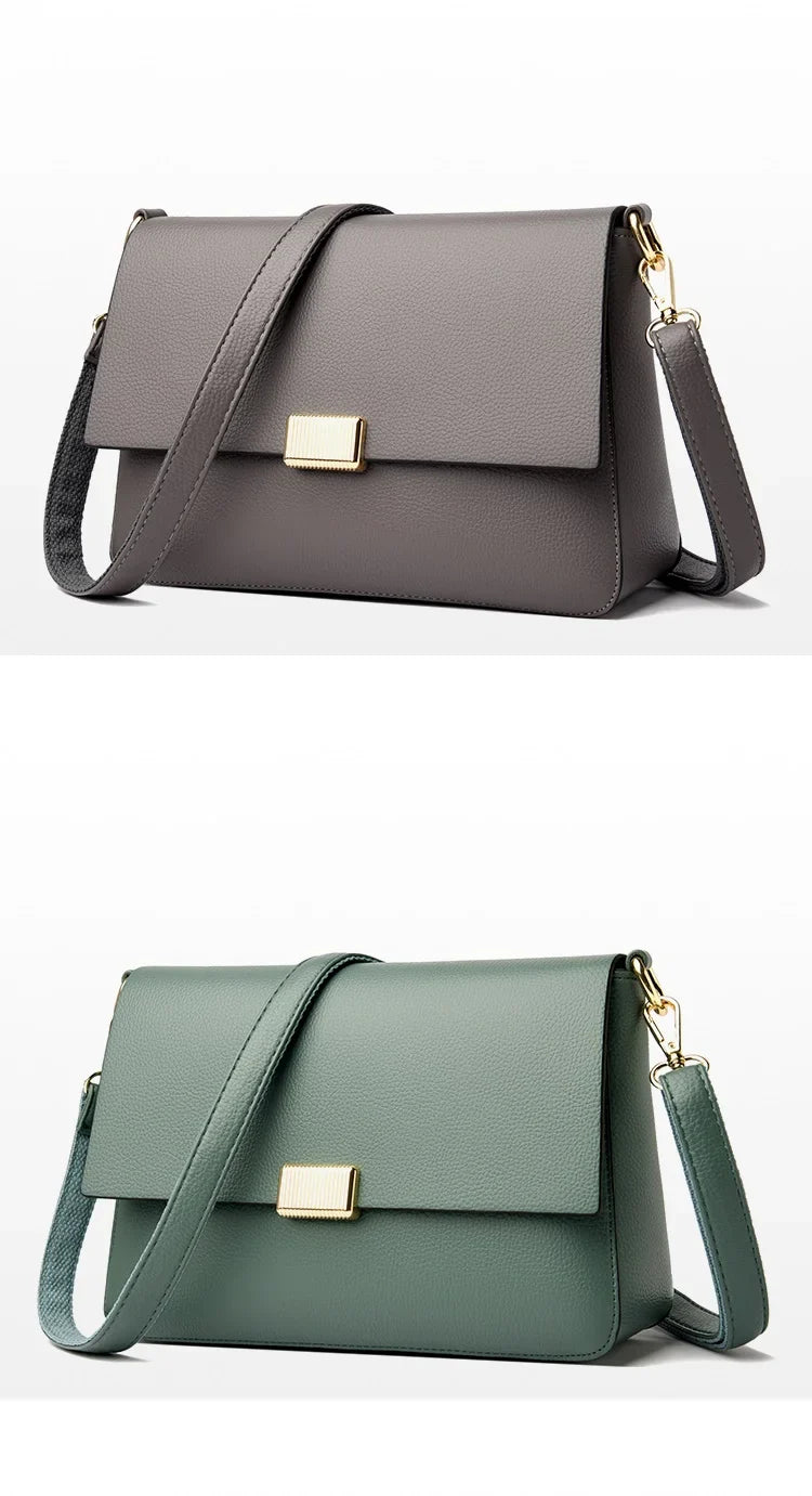 2025 New Trend Fashion Message Geniune Leather Girls Crossbody Women Shoulder Bags Big Size Capacity Multifunction Shopping Lady