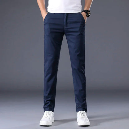 Thin Men's Pants Classic 7 Colors Summer New Casual Pant Business Fashion Stretch Cotton Slim Brand Male Trousers