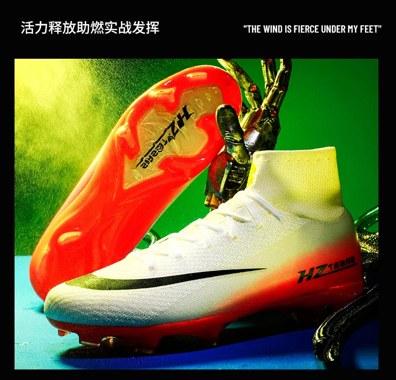 New Men Soccer Shoes Football Boots Cleats Adult Outdoor Breathable Training Sport Long Spikes Boys Non Slip Match Comfortable