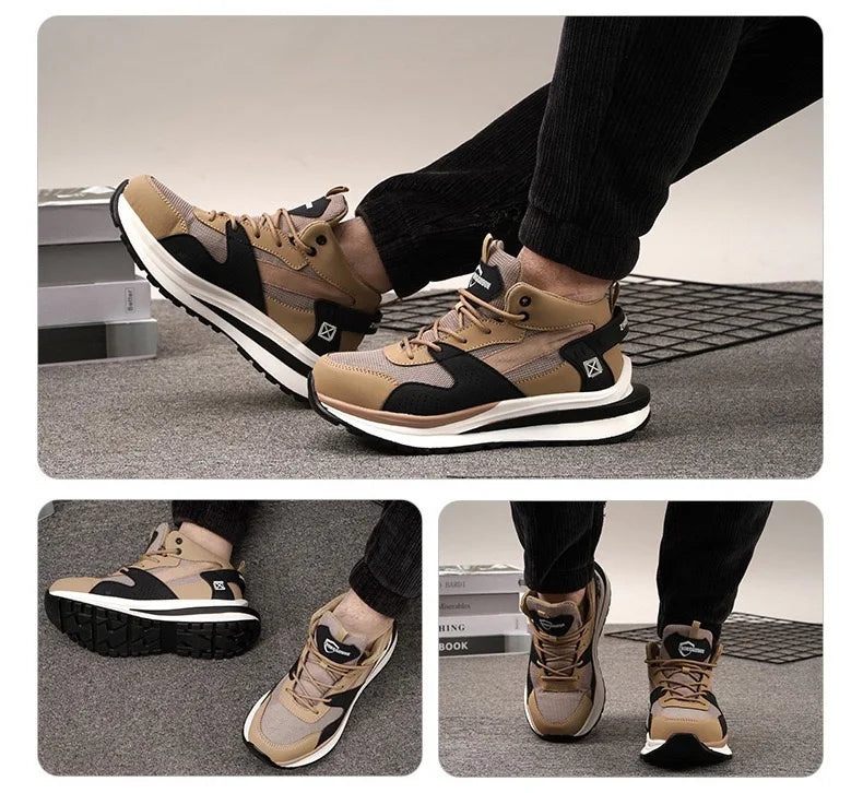 Soft-soled non-slip safety shoes four seasons models men's anti-smash anti-puncture steel head safety shoes new models