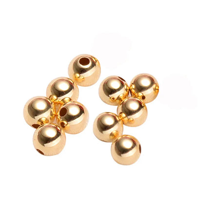 Genunie 18k Gold Beads DIY Acessories Bracelet Necklace Anklet Earrings Fine Jewelry Findings High Polished Au750 Gold Beads