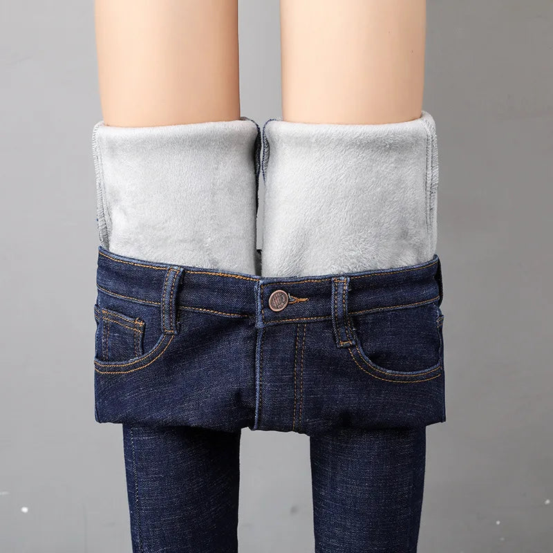 Thermal Jeans Winter Snow Warm Plush Stretch Jeans