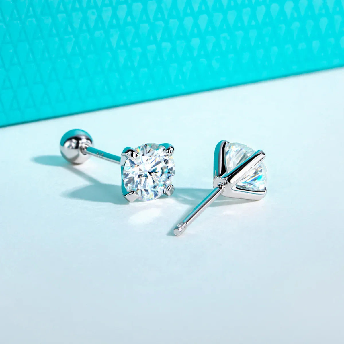 1ct D Color Moissanite Classic Earring 925 Sterling Silver 18K Plated Stud Earrings for Woman Fine Jewelry Wholesale