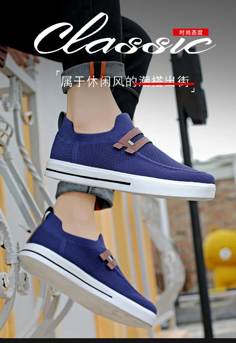 New Fashion Men Casual Shoes Lightweight Breathable Outdoor Walking Sports Shoes Driving Shoes Men Flat Canvas Shoes Large Size