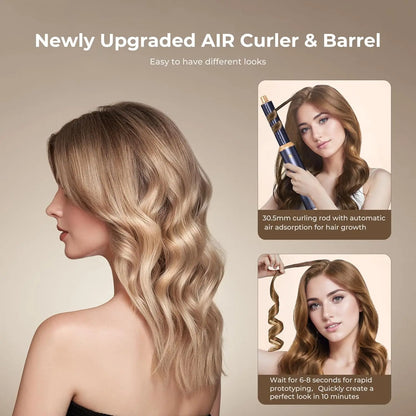 5 in 1 Hair Dryer Brush, Negative Ion Air Styler Wrap Hair Styler Upgrade Blow Dryer Brush Air Curler for Hair, Blowout Brush