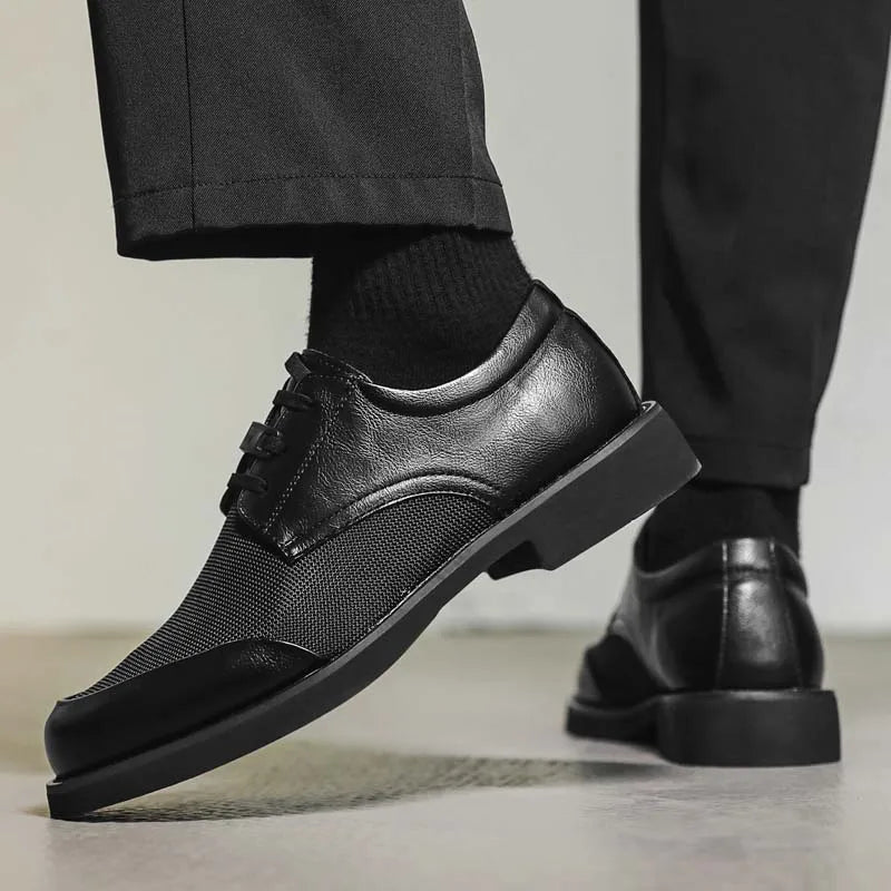 Summer New Leather Shoes Men's Business Hollow Holes Soft Bottom Men's Sandals Formal Wear Breathable Office Dress Shoes for Men