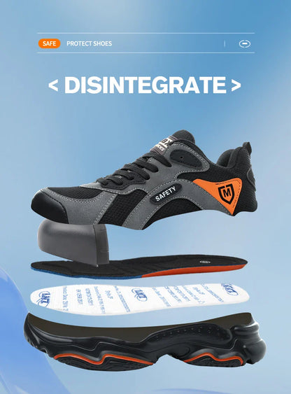 Lightweight Safety Shoes Men Work Shoes Steel Toe Cap Working Boots Sneakers Man Anti Puncture Breathable Sport Work Footwear