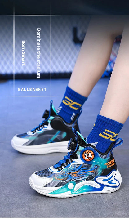 Luxury Boy Sneaker 2025 New Fashion Outdoor Kids Basketball Shoes Soft Sole School Children Sports Shoes for Boy 4 To 12 Years