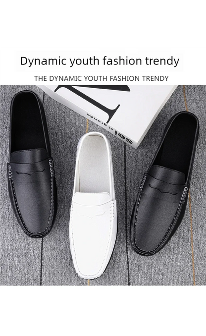 Men's plus size slip on casual shoes Four seasons new soft sole outdoor driving shoes white shoes youth Joker fashion tide shoes