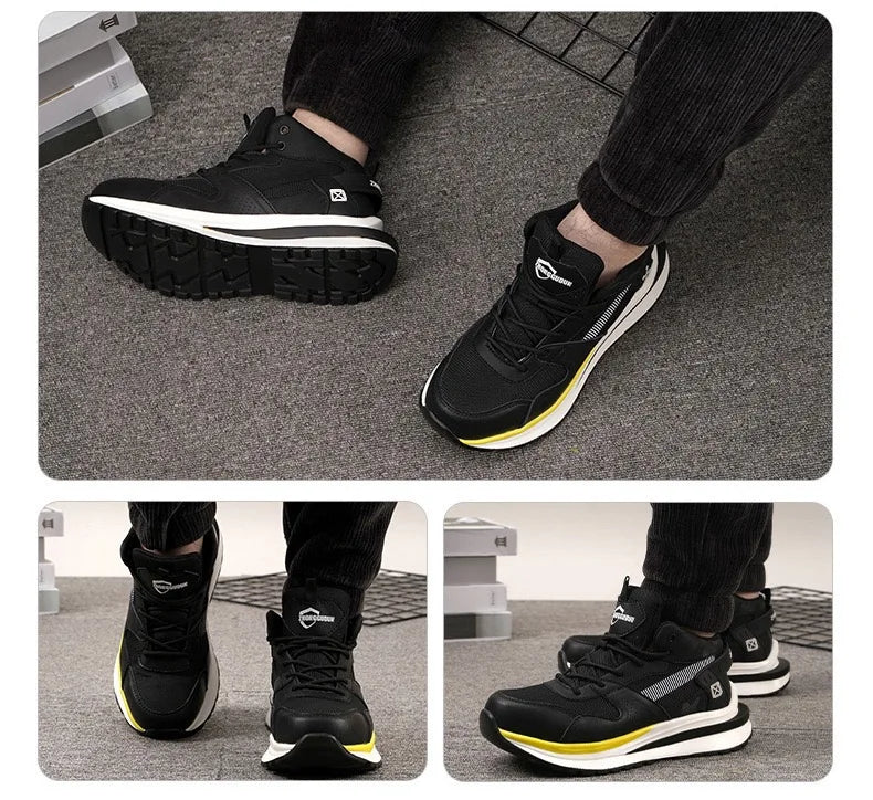 Soft-soled non-slip safety shoes four seasons models men's anti-smash anti-puncture steel head safety shoes new models