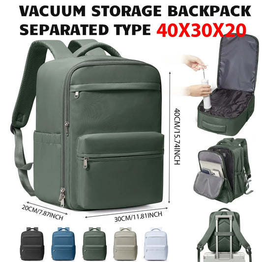 Travel Backpack Vacuum Compression Backpack with Pump,  Wizzair Cabin Bag 15.6" Laptop Travel Bag，Storage Bag