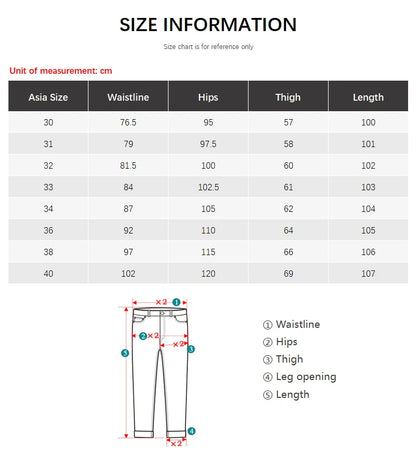 Autumn Classic Men's Fitted Stretch Jeans Business Casual Cotton Denim Straight Leg Pants Male Black Blue Trousers