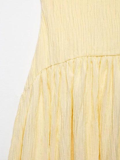 Pleated Slip Midi Dress Woman Elegant Party Long Dresses for Women Casual Women's Summer Dress Straps Beach Female Dress