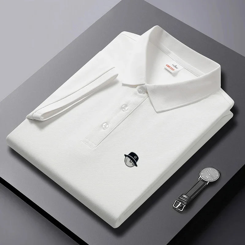 2026 new men's golf short sleeves polo shirt lapel printing ventilate t-shirt business leisure  comfortable exercise men's wear