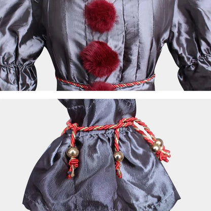 Pennywise Cosplay Costume Adult/Kids Clown Revival COS Terror Horro Clothing Set for Halloween Carnival Masquerade(130CM-XXXL))