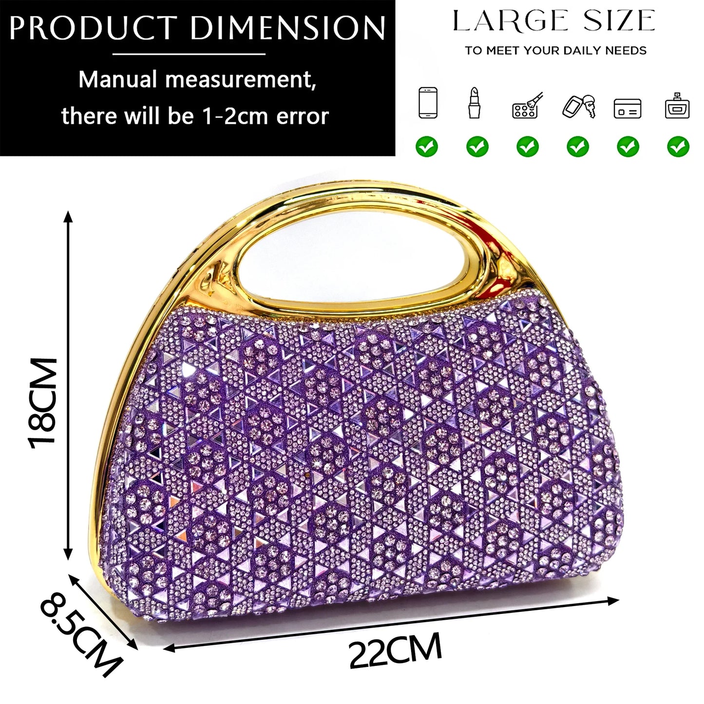 Elegant Women's Rhinestone Peep Toe High Heels Sandals - Italian Design with Matching Blue Handbag