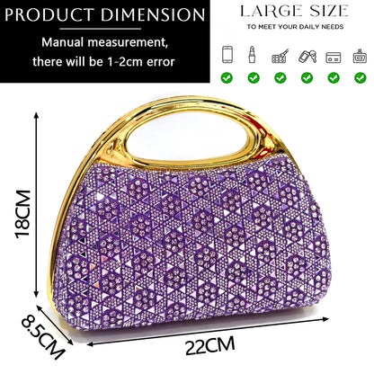 Elegant Women's Rhinestone Peep Toe High Heels Sandals - Italian Design with Matching Blue Handbag