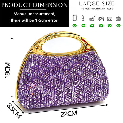 Light Purple Rhinestone Peep-Toe High Heel Sandals and Bag Set for Women –Elegant Italian Party Shoes Perfect for Weddings