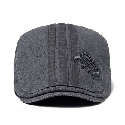 Men Beret Fashion Embroidery Flat Cap Summer Visor For Male