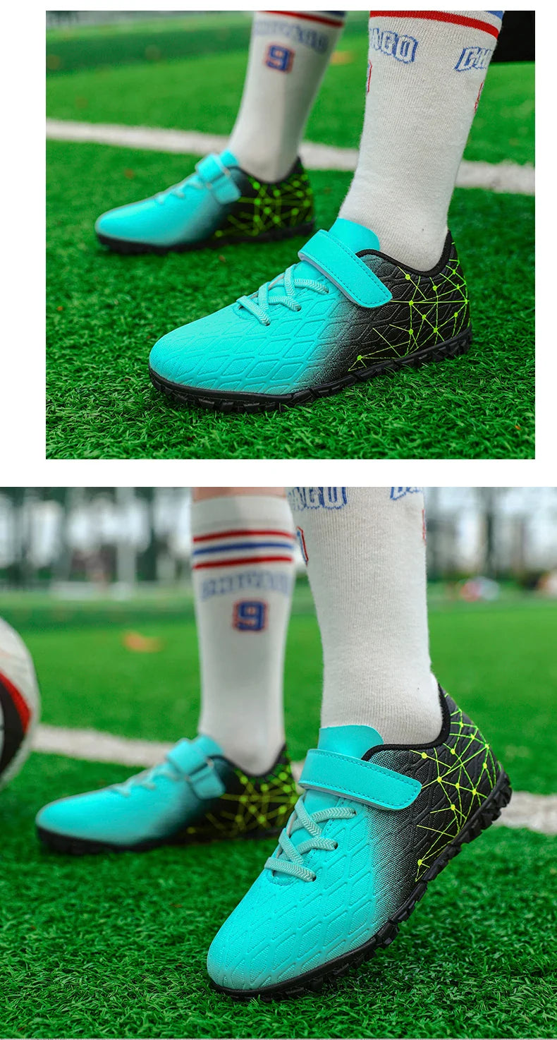 New Men Soccer Shoes Girls Cleats Outdoor Match Training Sport Football Boots Long Spikes Comfortable Breathable Boys Non Slip