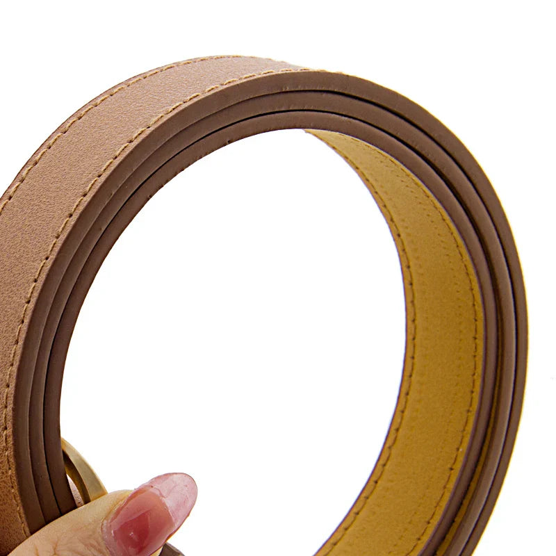 Five Colors Women's Belt Is Used For Jeans Waist Artificial Is  For Dresses Fashionable Gold Buttoned Pants