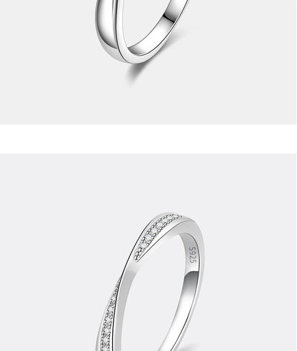 S925 Pure Silver Moissanite Ring for Women Men Couple Ring Fashion Wedding Jewelry Valentine's Day Gift