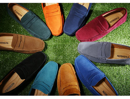 Men's Casual Fashion Genuine Leather Loafers Moccasins Slip-On Driving Shoes 38-50 Size Range Male Flats Comfort Footwear