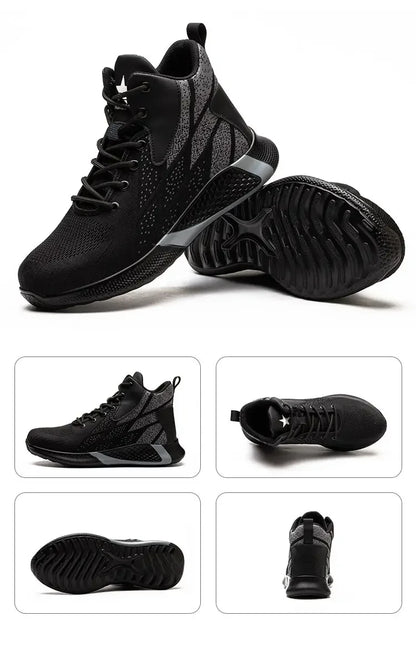 Fashion Security Protective Shoes High Top Safety Shoes Men Anti smashing Anti Puncture Work Shoes Men Work Safety Boots