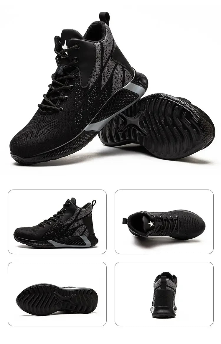Fashion Security Protective Shoes High Top Safety Shoes Men Anti smashing Anti Puncture Work Shoes Men Work Safety Boots
