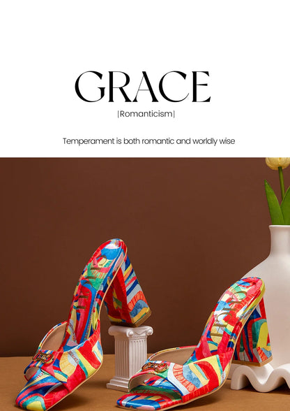 Woman shoes Thick Heel Sandals Square Open Toe Sliding Sandals students