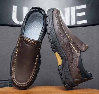 New Spring  Autumn Men's Casual Shoes British Middle aged Dad Shoes Fashion Business Leather Shoes