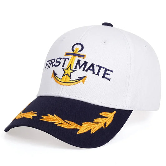 Men Women Baseball Caps Embroidered Captain & First Mate Hats Boating Marine Sailor Party Fun Hat