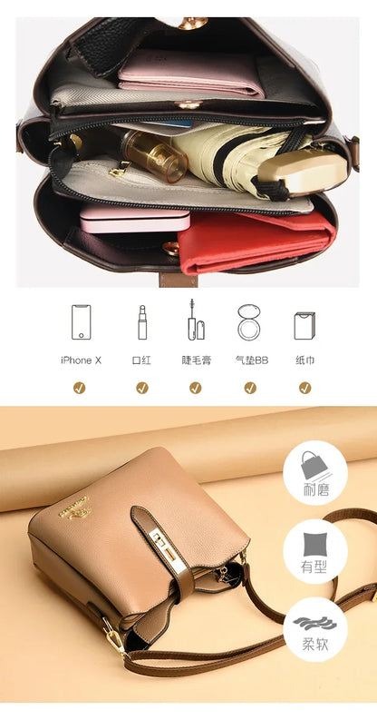 New High-quality Large Capacity PU Classic Women's Shoulder Bags 2025 Fashion Concise Light Luxury Versatile Style Crossbody Bag
