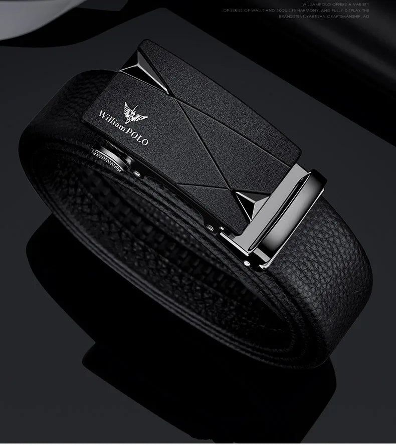 Men's cowhide casual pants belt, automatic buckle business belt, fashionable formal versatile belt