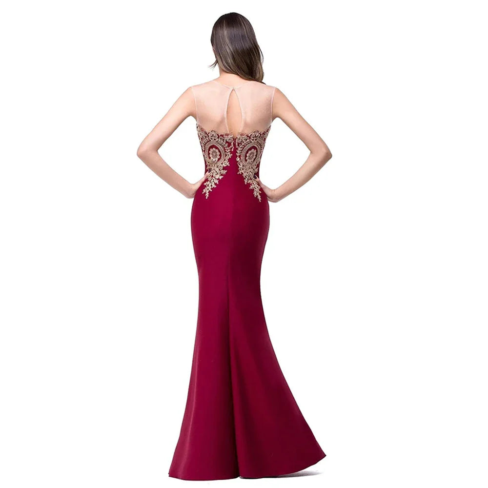 Mint Green Bridesmaid Dresses Mermaid Lace Applique Mesh Neck Backless Evening Formaol Party Prom Gown For Bride Vestido De Gala