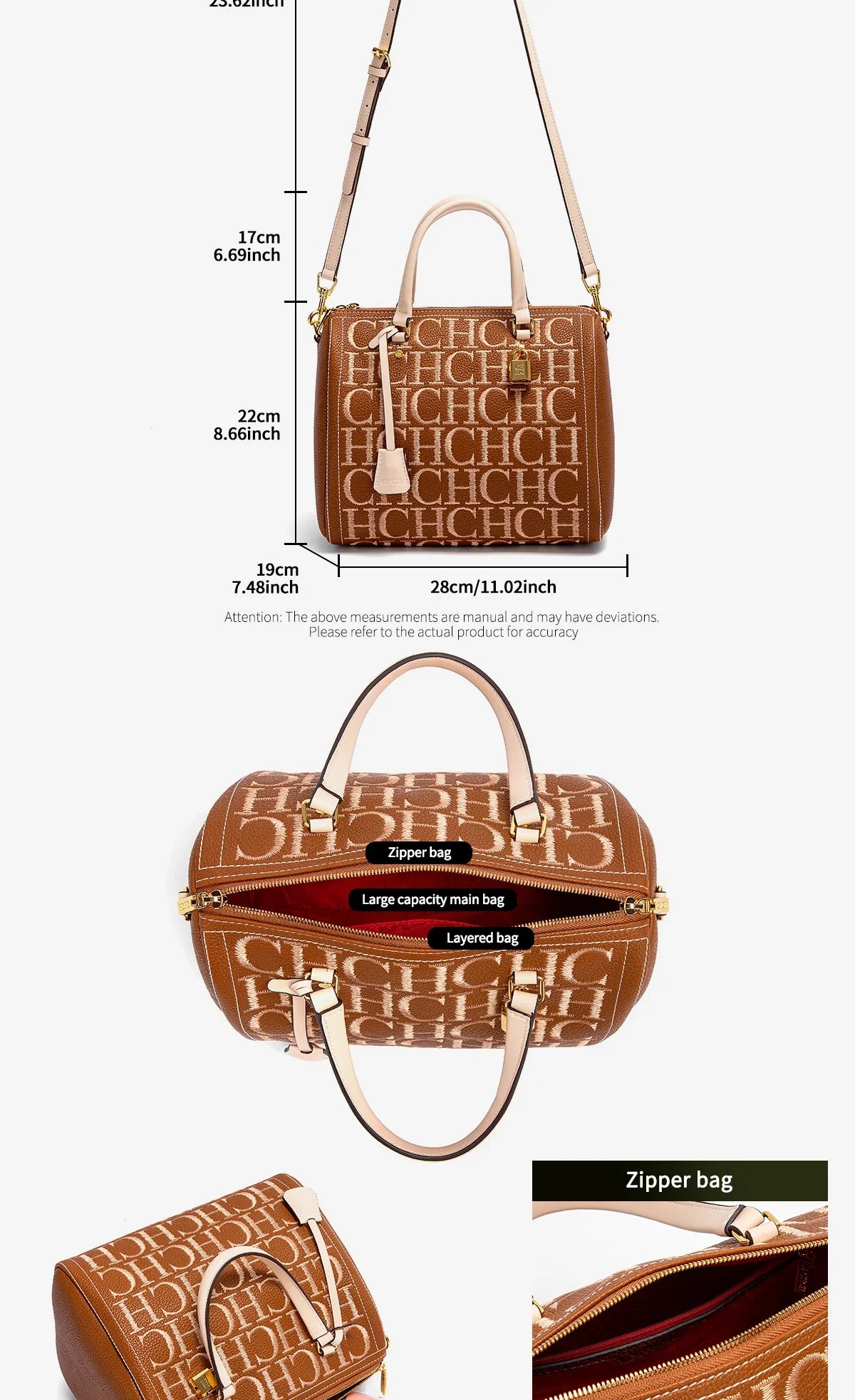 Women's Shoulder Bag New Embroidered Letter Design Handbag Women's Tote Bag