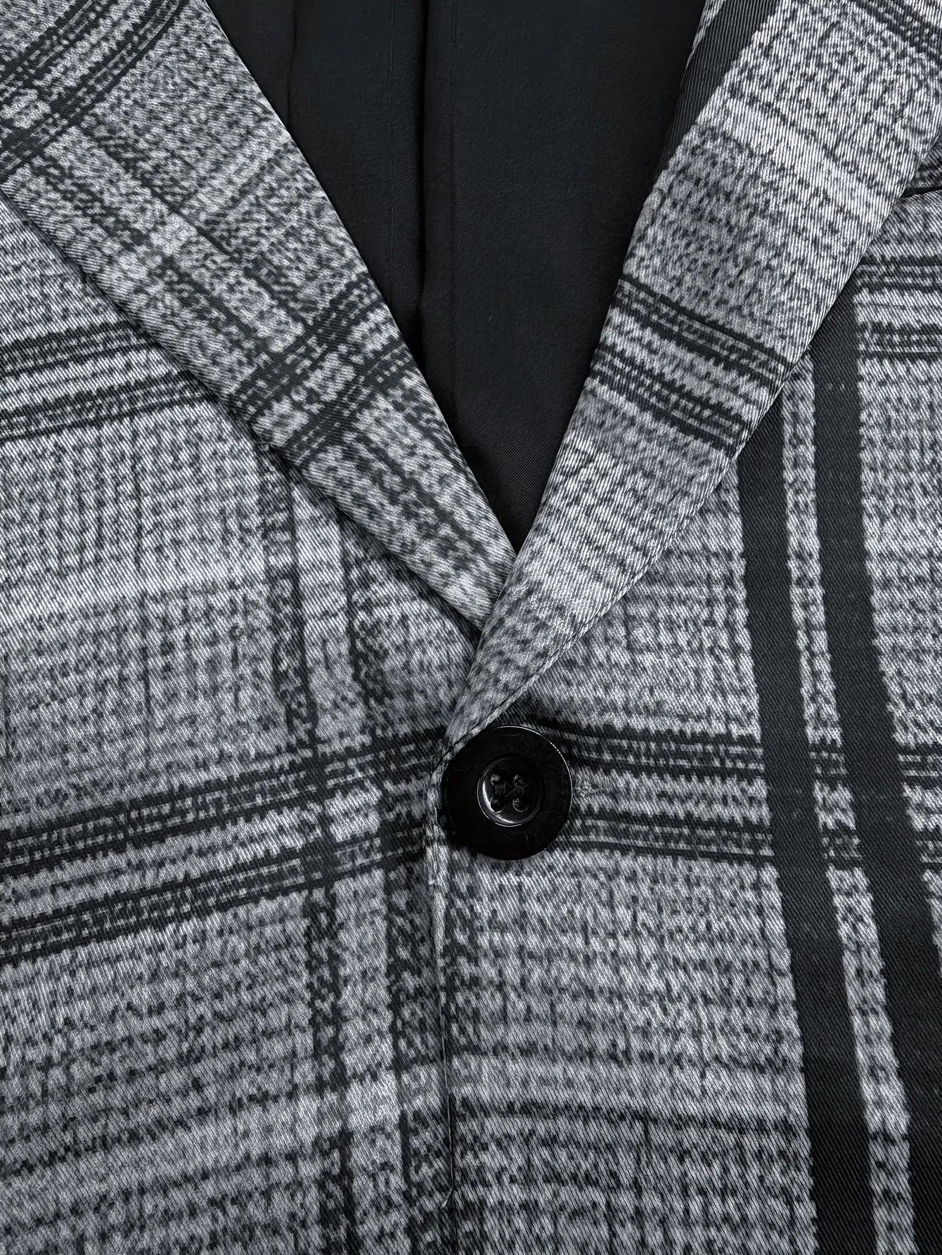 European American Style Men's Business Fashion High Quality Grey Two-Piece Suit Plaid Print Casual Style