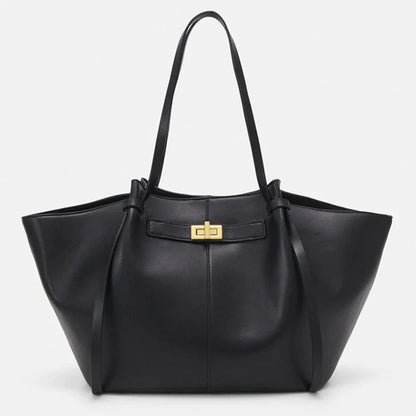 Fashion Large Capacity Trapeze Bag Designer Chic Lock Women Shoulder Bags Luxury Pu Leather Handbags Trend Underarm Bag 2025