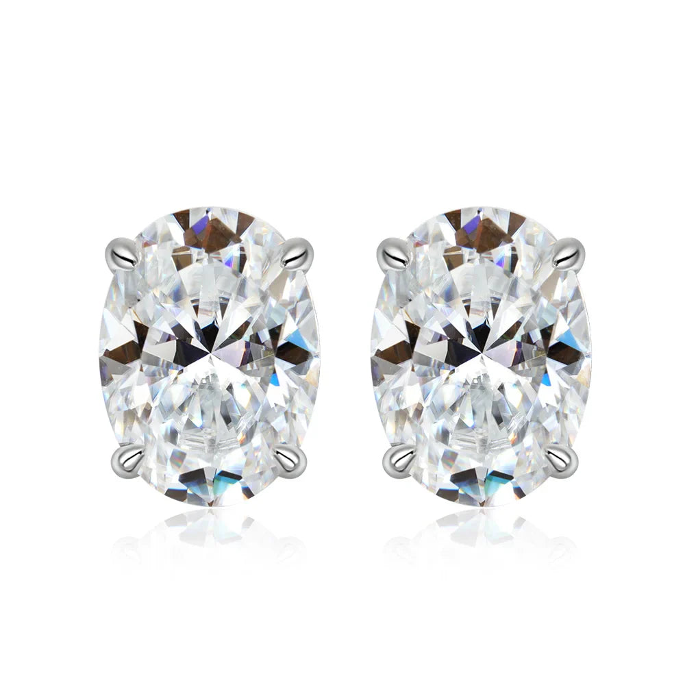 1ct-4ct Real Moissanite Earrings S925 Sterling Silver Earrings For Women Wedding Engagement Party Jewelry