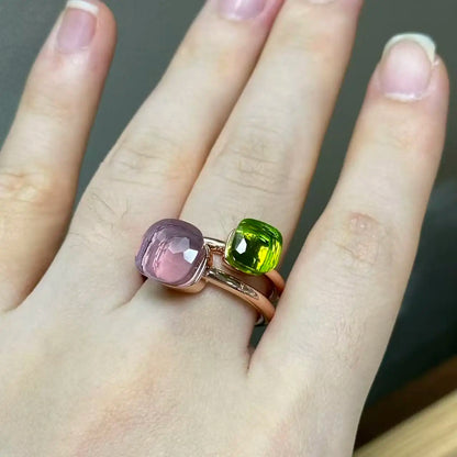 Classic and Petite Ring Set for Women Colorful Cyrstal Fashion Jewelry Gift Vanlentine's Day