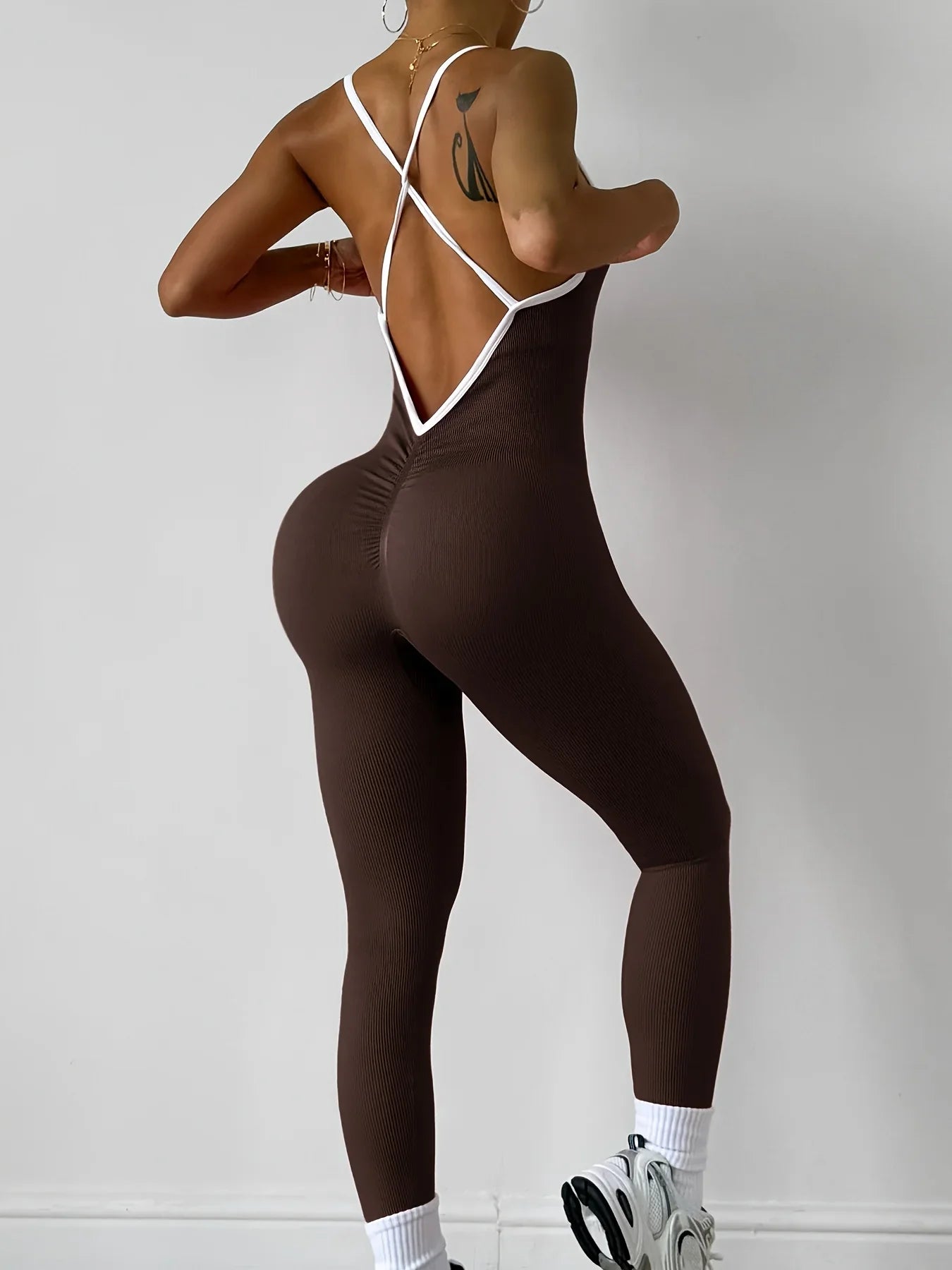 Pink Sports Jumpsuit Girls Running One Piece Bodysuit Workout Rompers Women Overalls Sportswear Fitness Yoga Suit