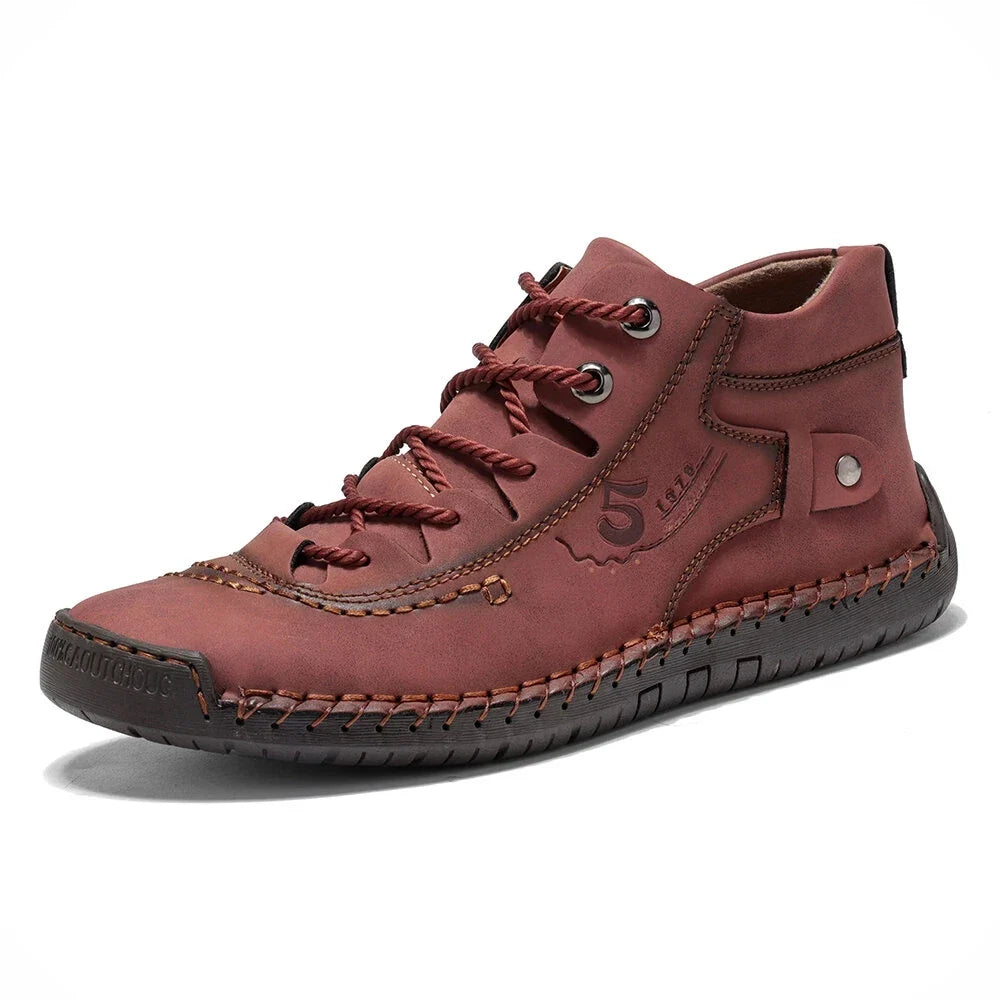 Handmade Leather Casual Men Shoes Winter With Fur Shoes Men Loafers Comfort Walking Shoes Men Flats Hot Sale Moccasins Shoes